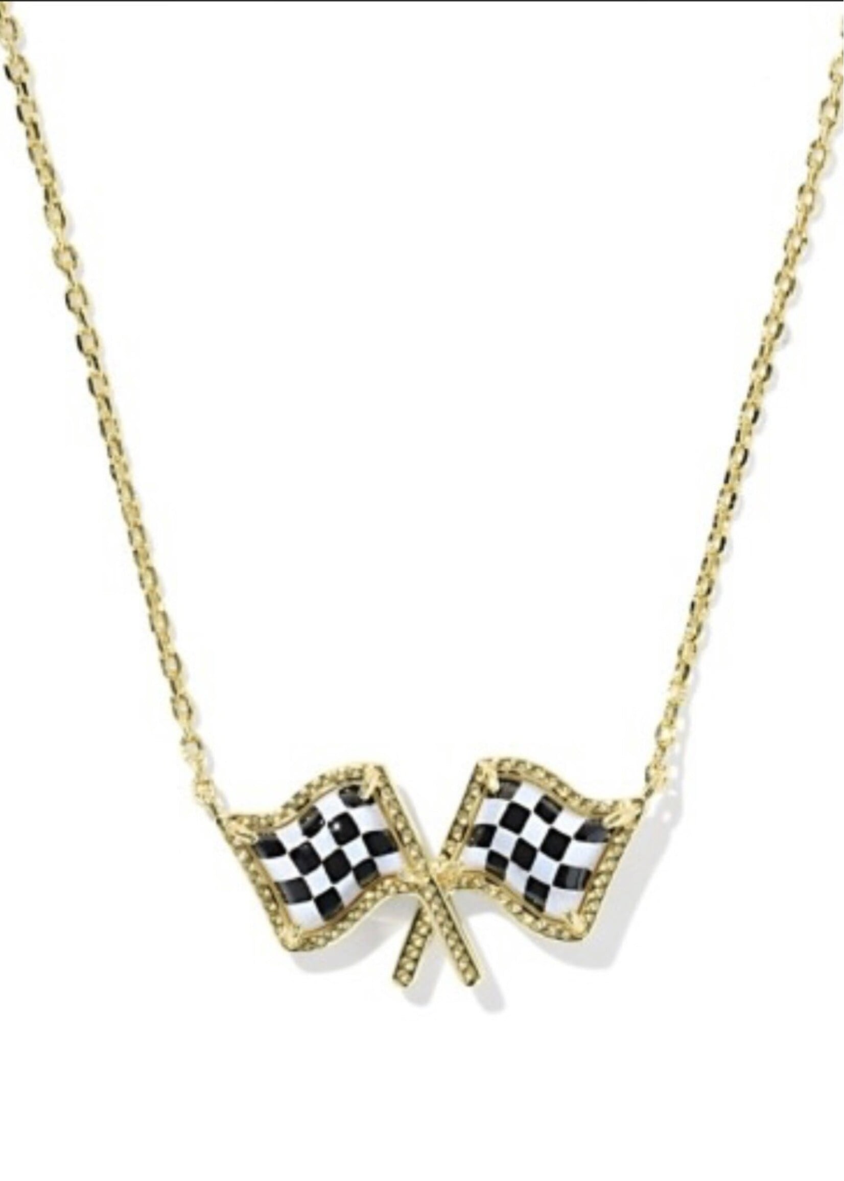Kendra Scott Checkered Flag Necklace
