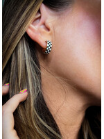 Checker Huggie Hoop Earrings
