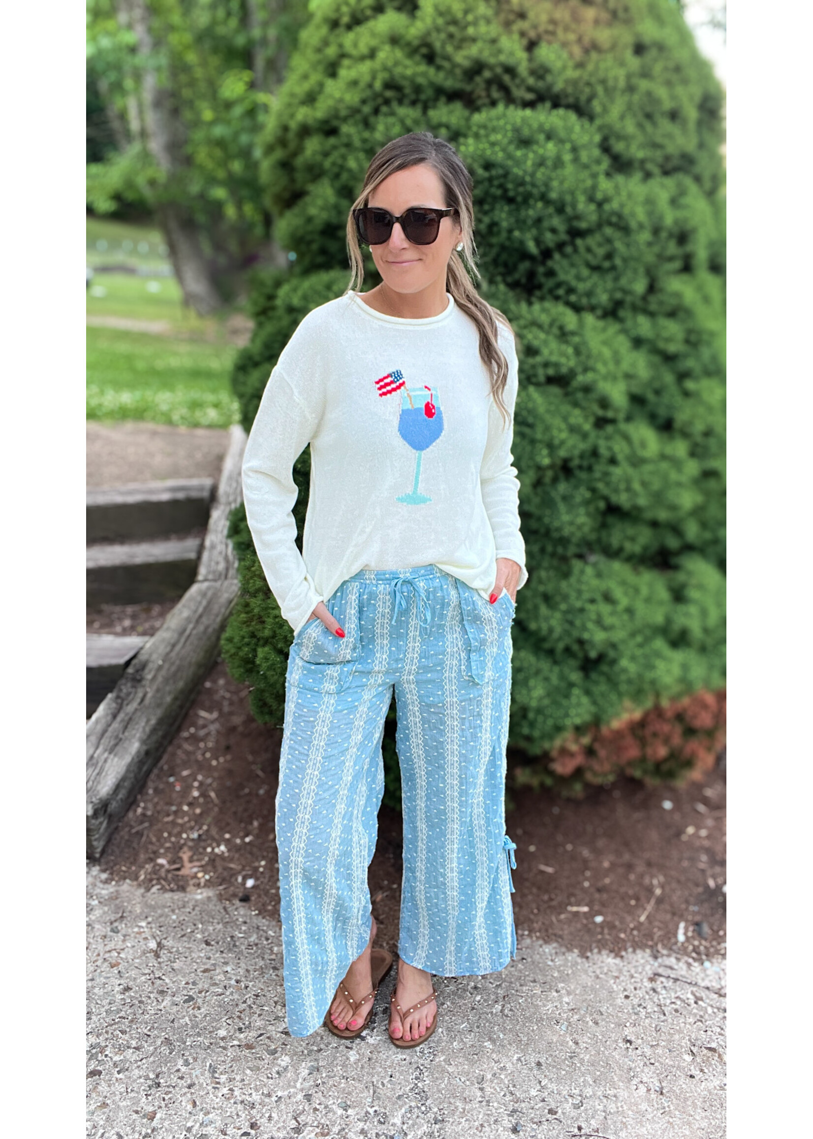 Ocean Mist Cinched Side Detail Pants