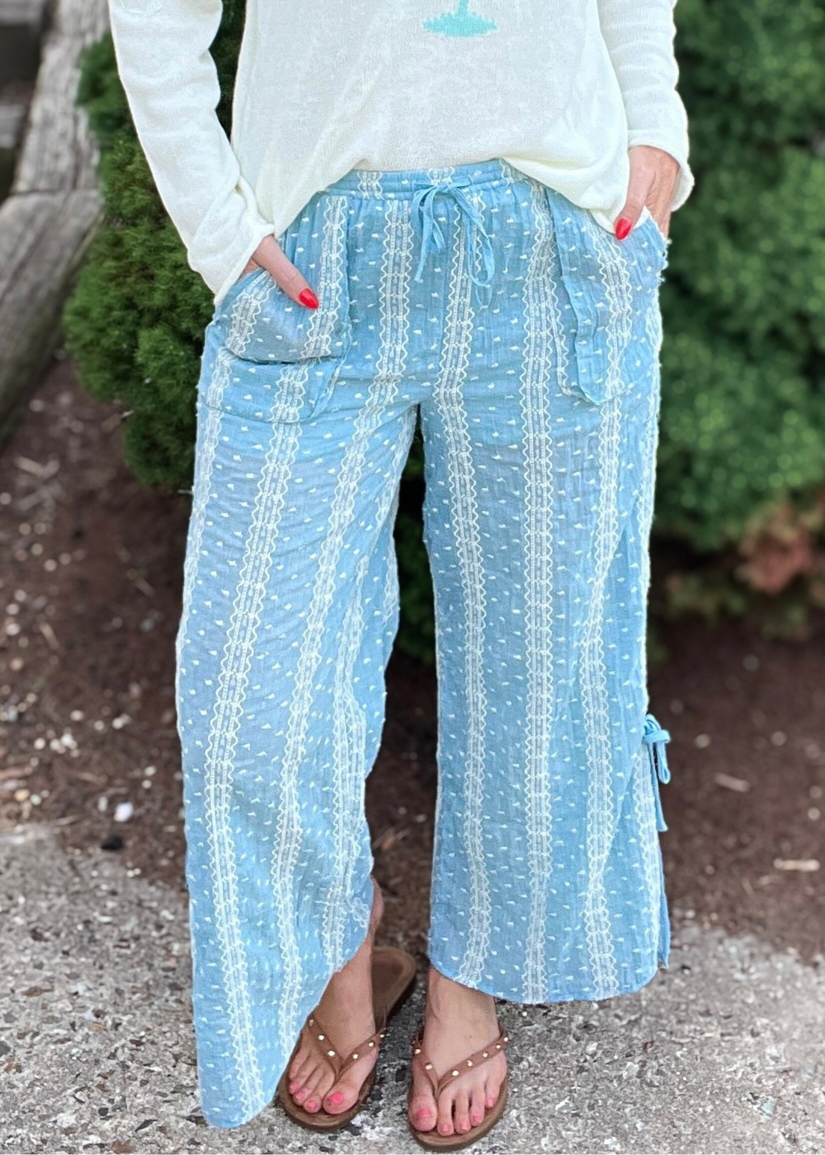 Ocean Mist Cinched Side Detail Pants