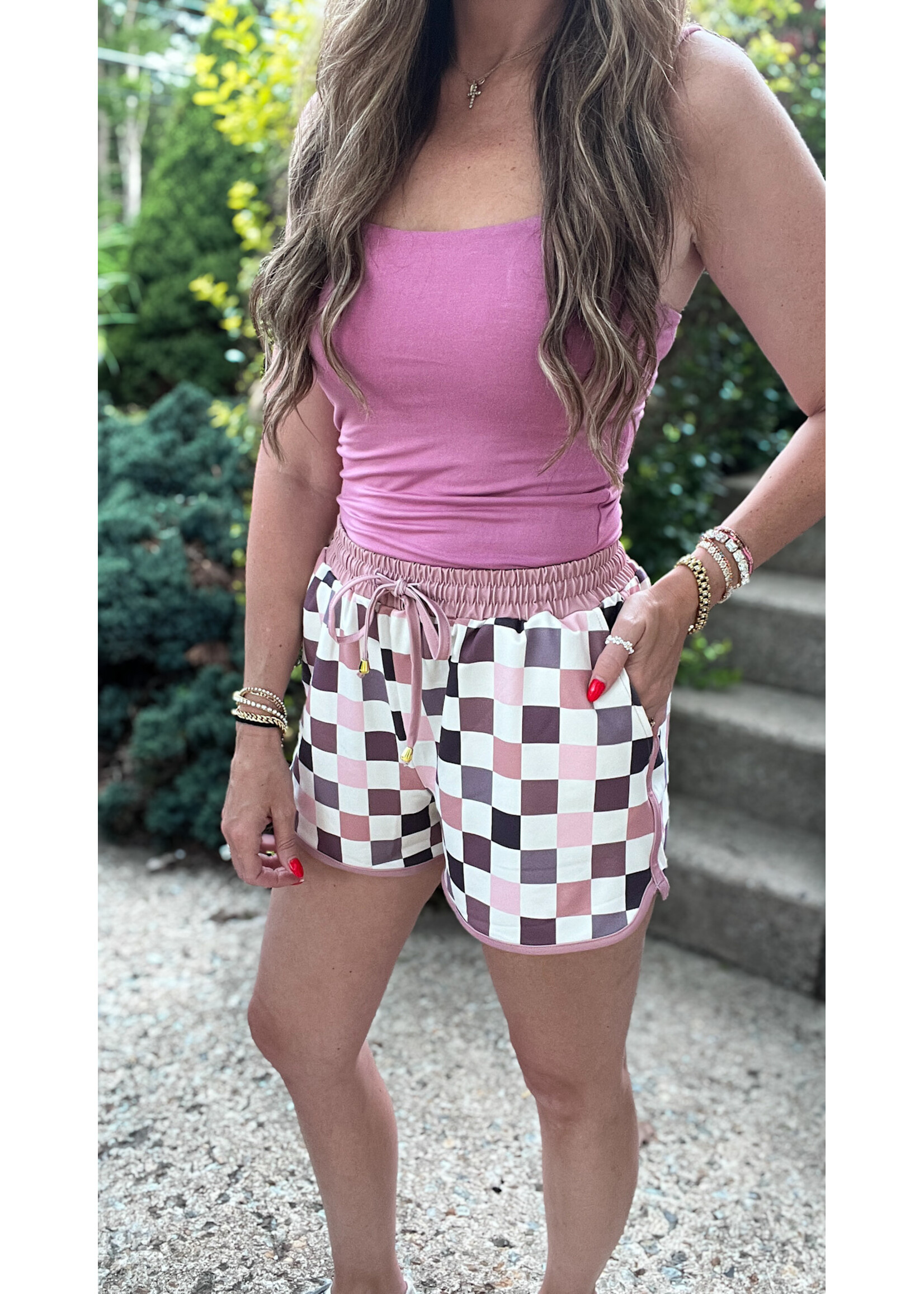 Berry Cool Checkered Shorts