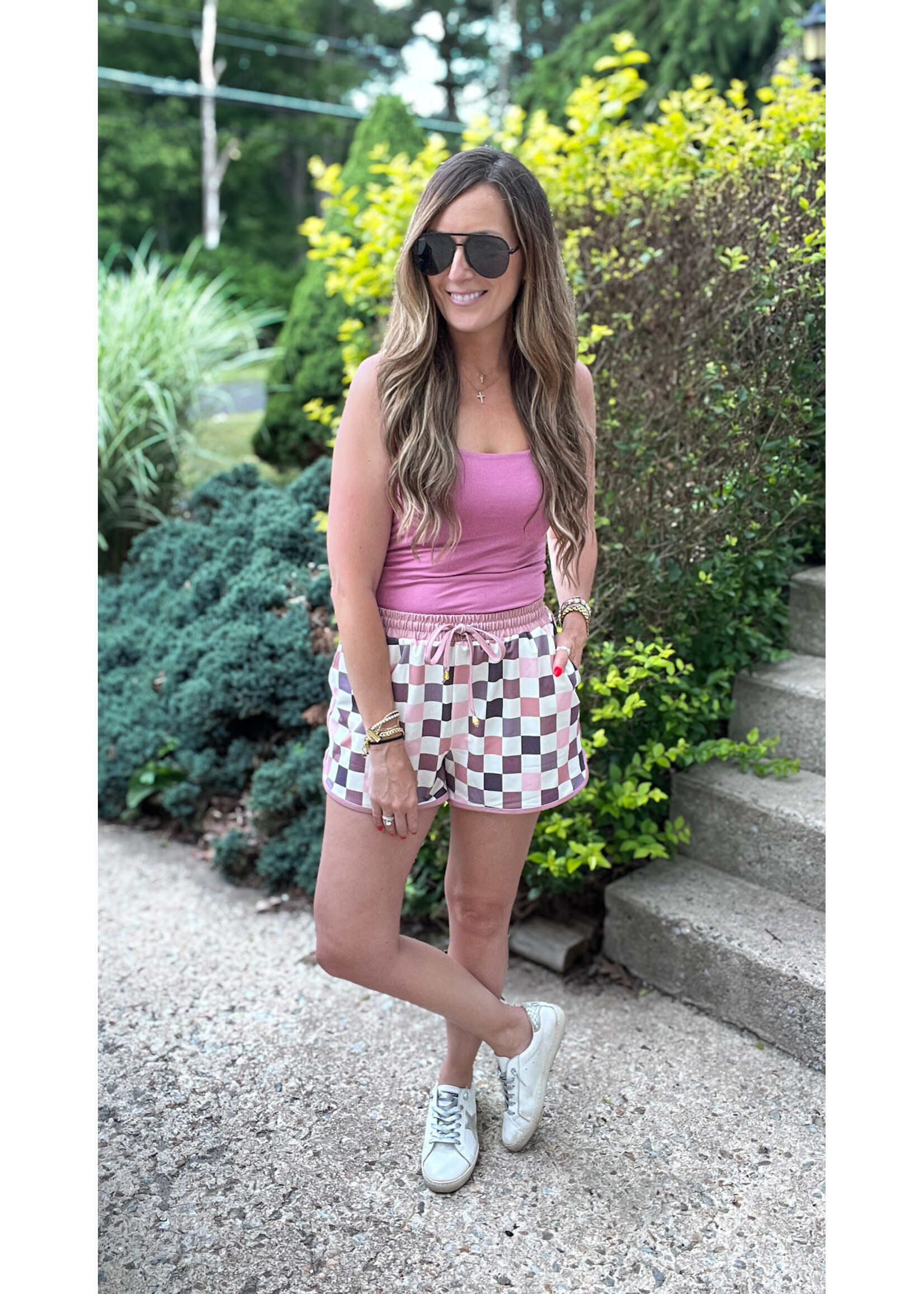 Berry Cool Checkered Shorts