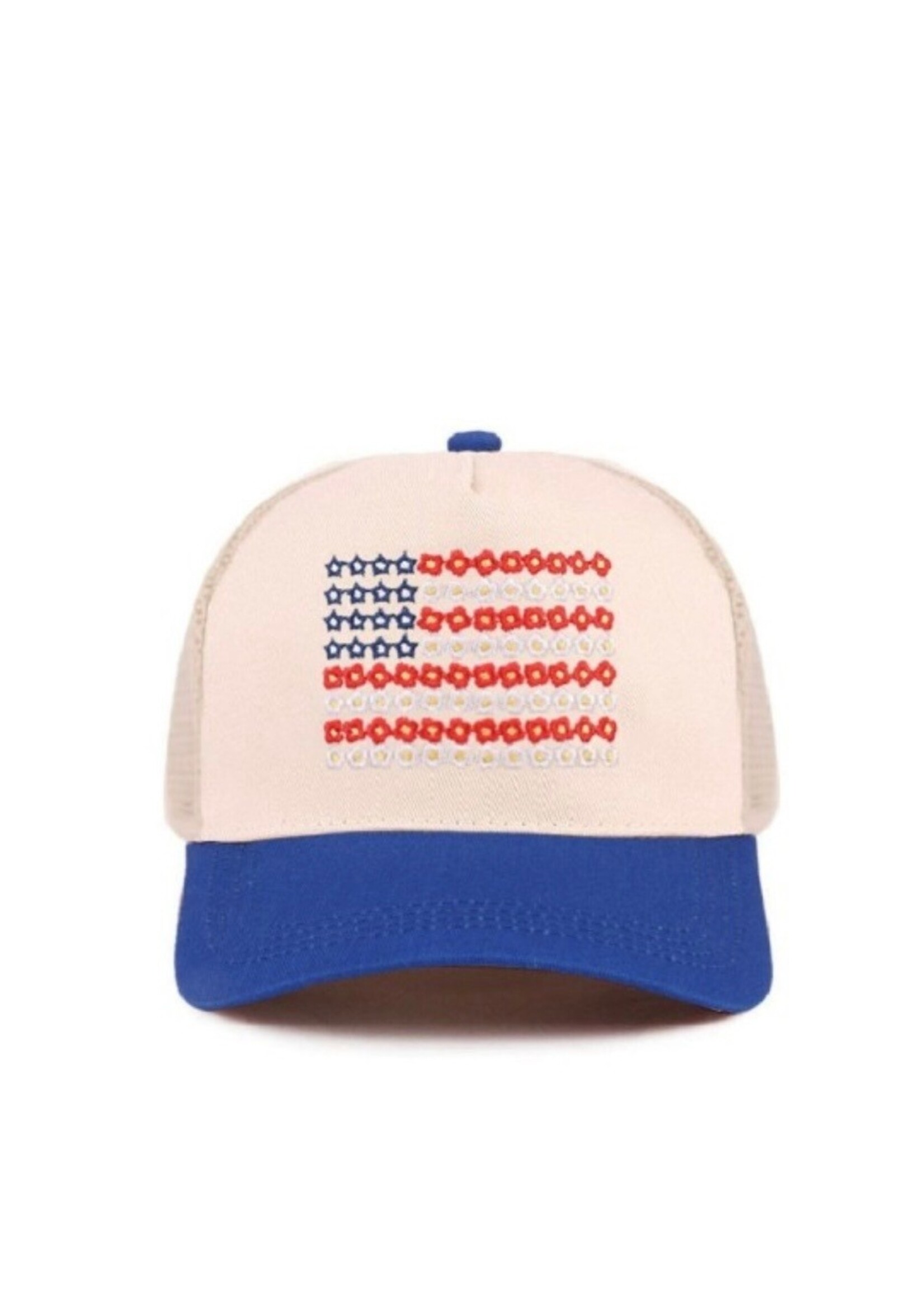 Floral Star American Flag Hat