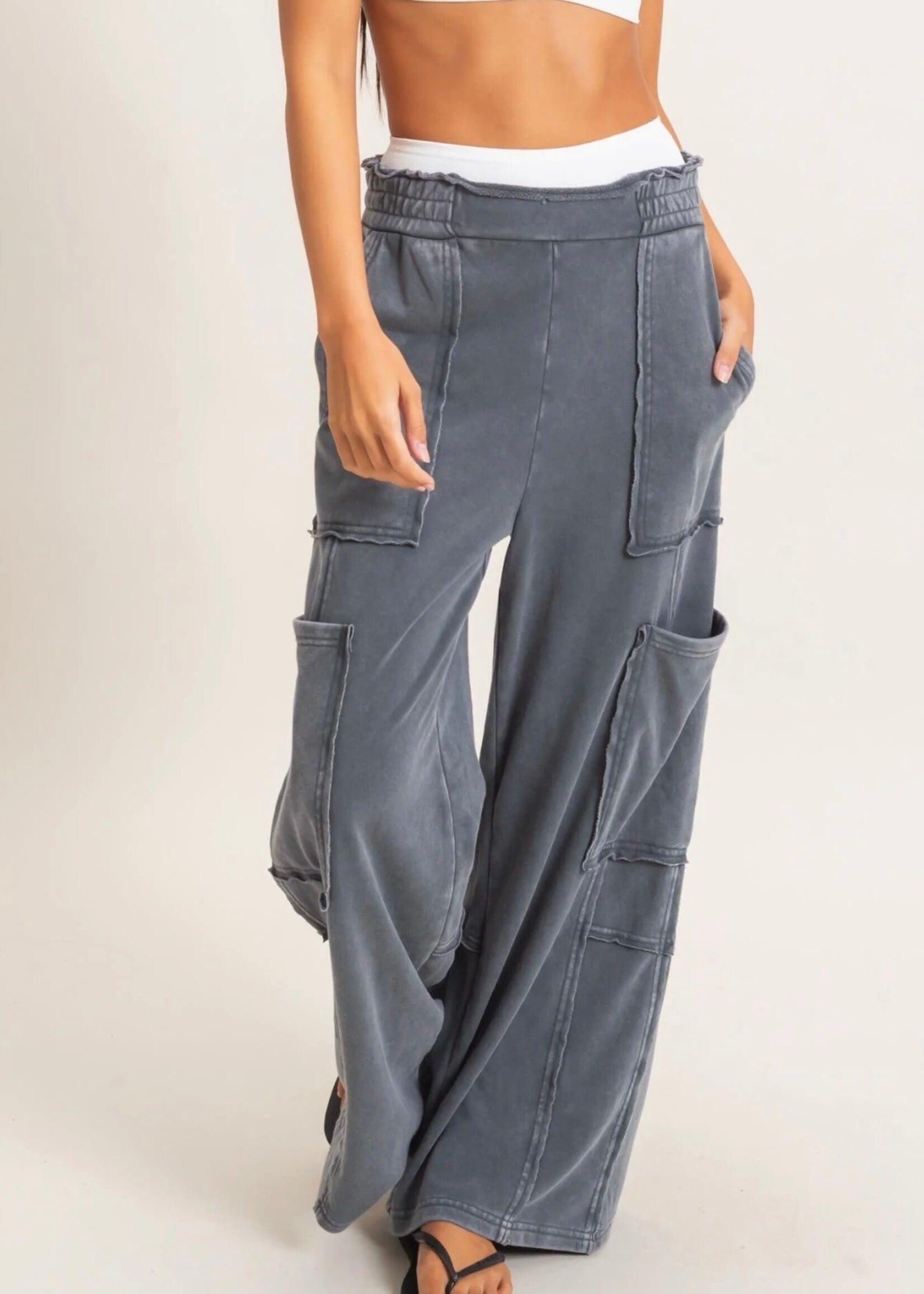 Zola Mineral Wide Leg Cargo Pants