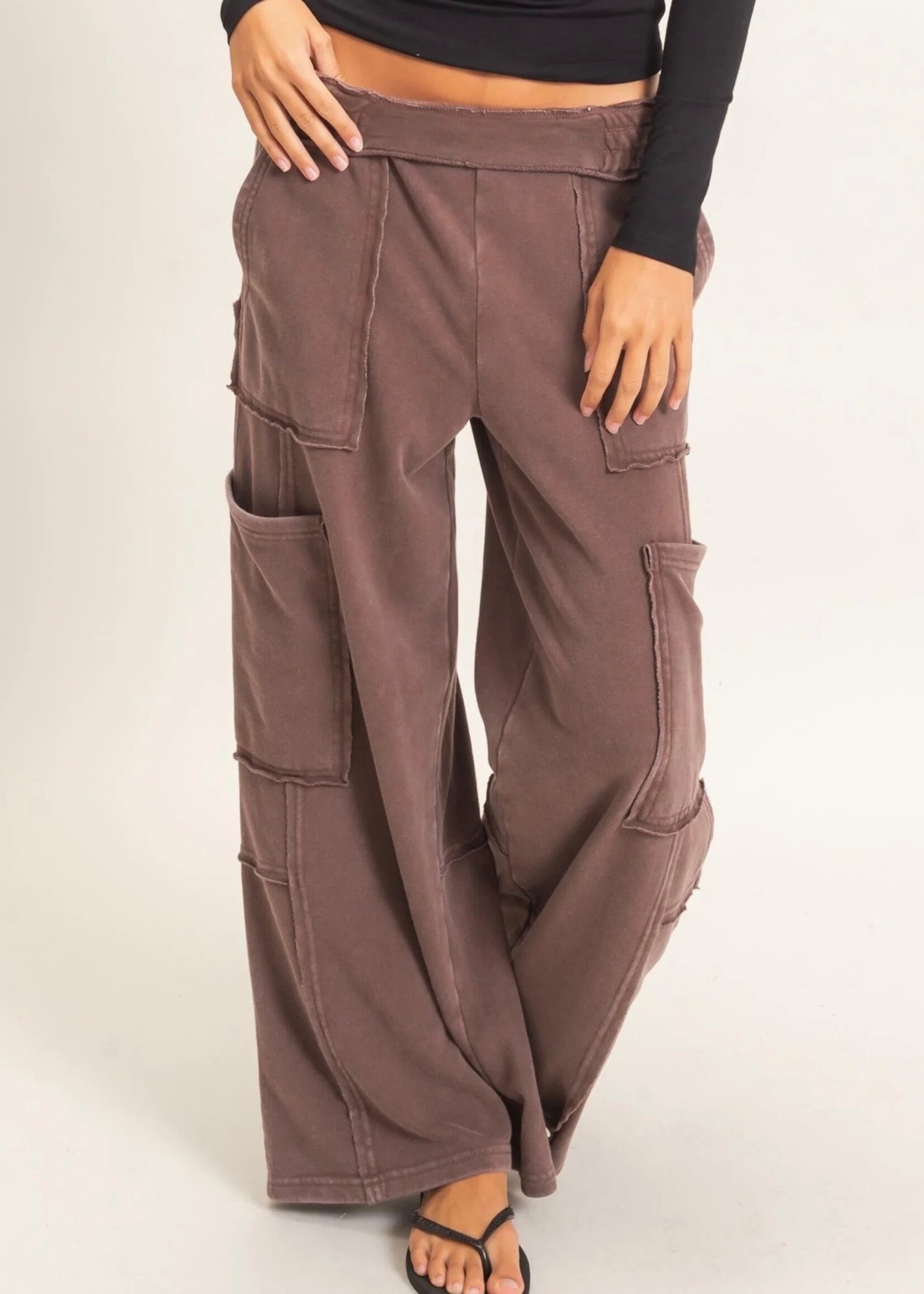 Zola Mineral Wide Leg Cargo Pants
