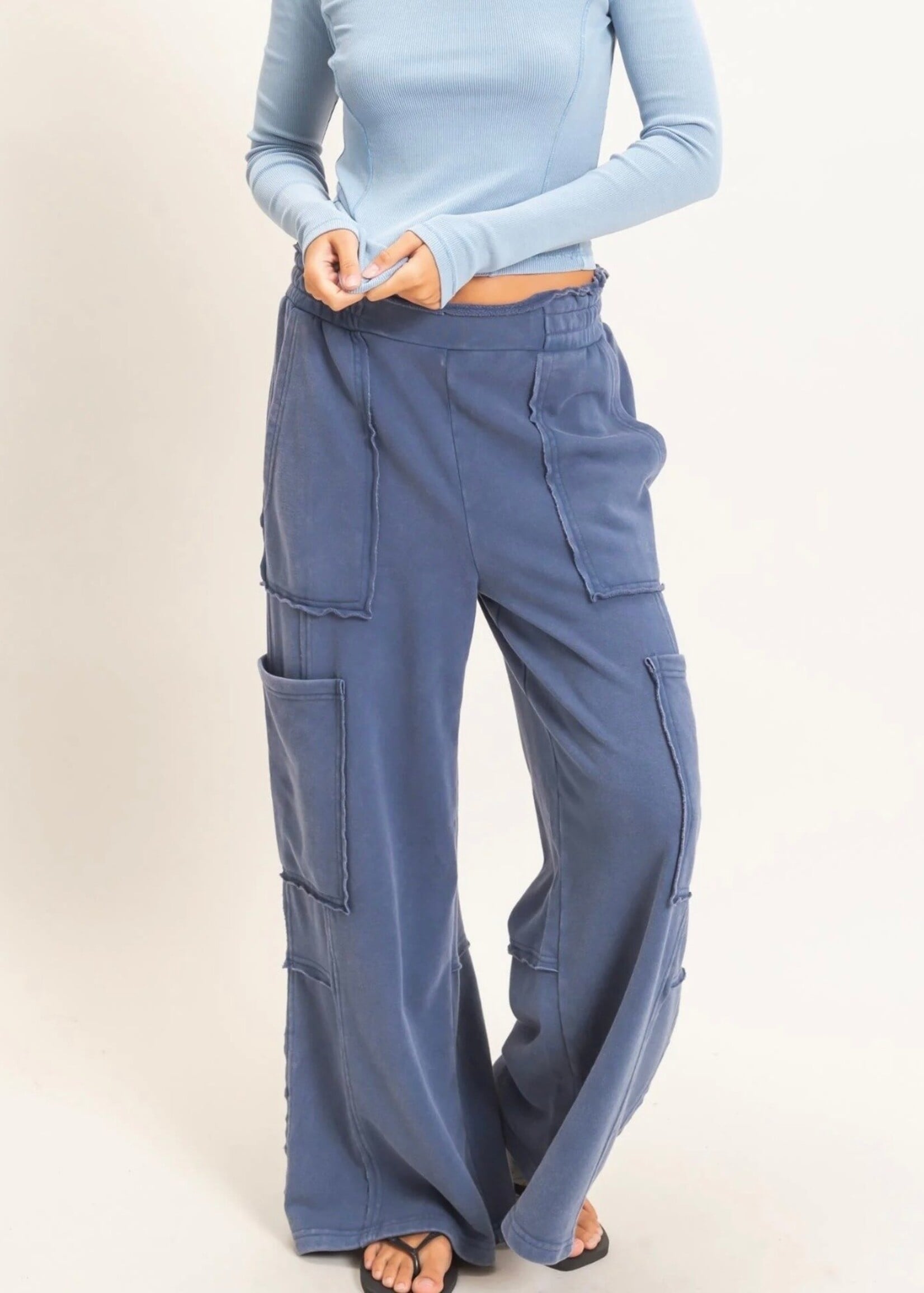 Zola Mineral Wide Leg Cargo Pants