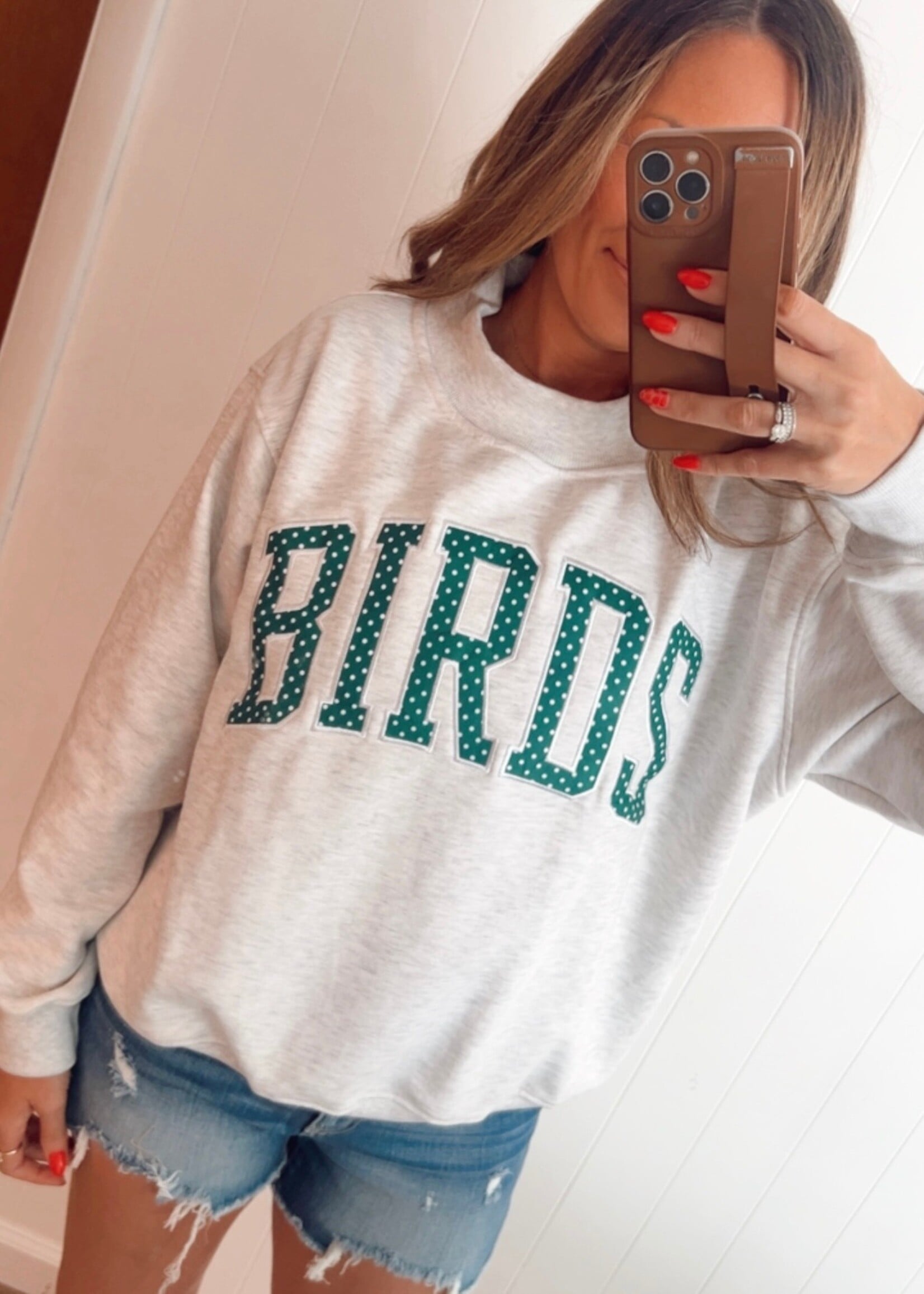 BIRDS Polka Dot Mockneck