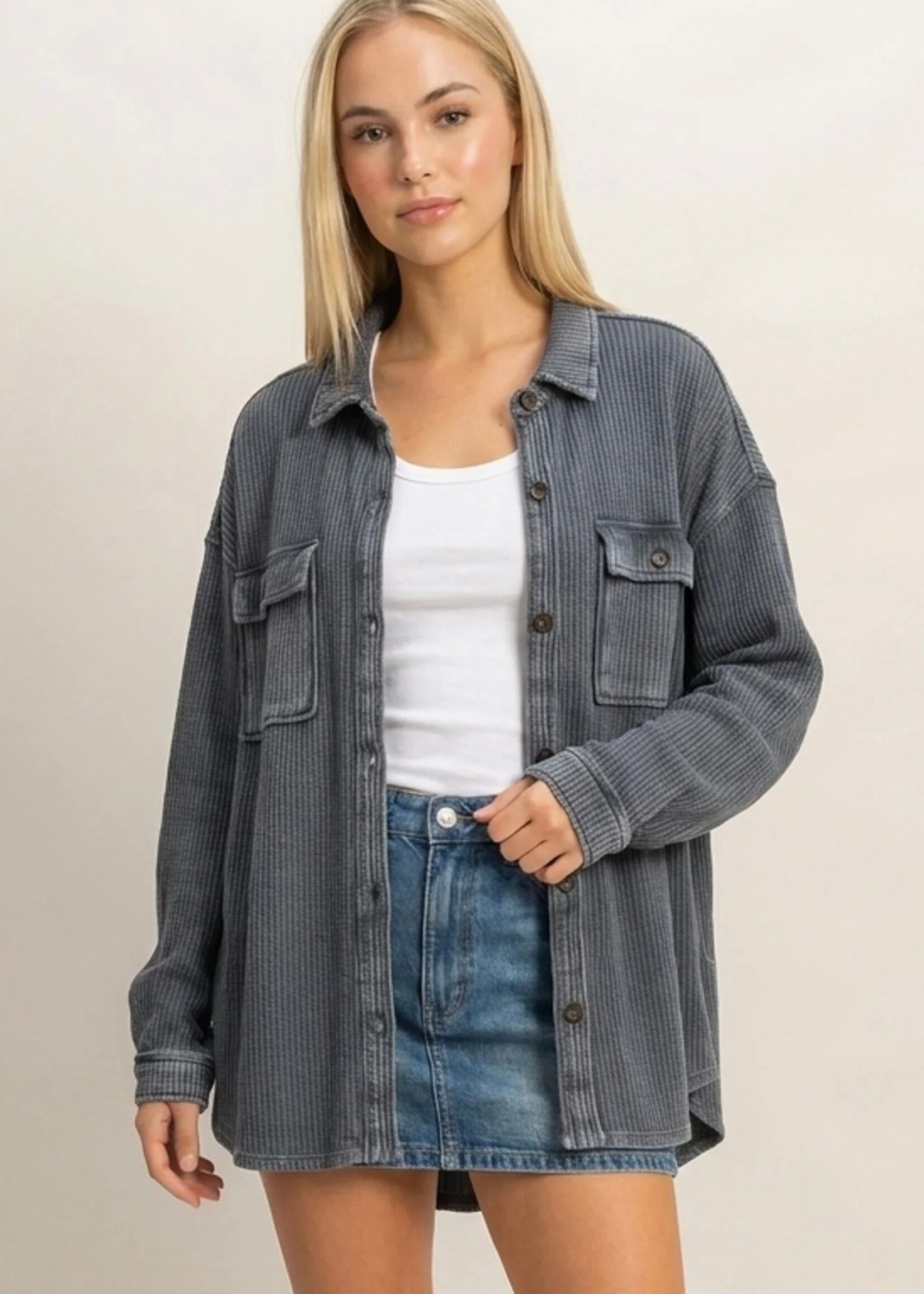 Wesley Waffle Knit Shacket