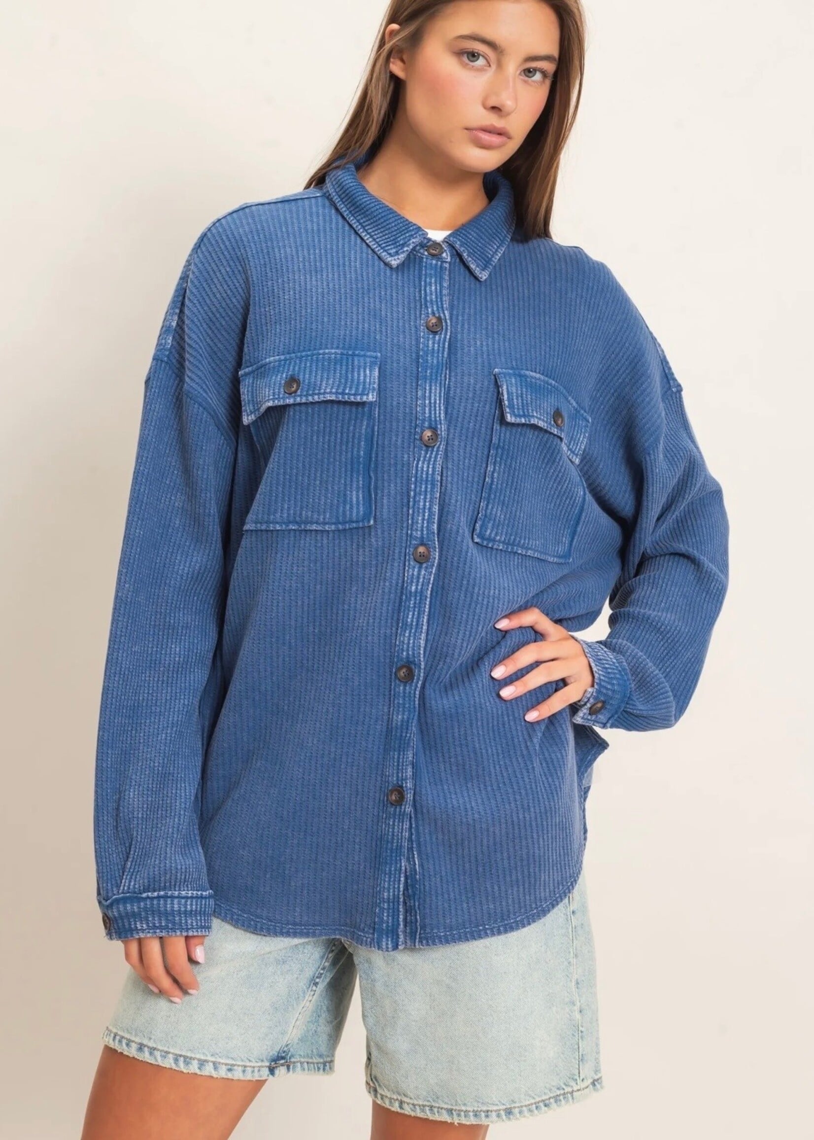 Wesley Waffle Knit Shacket