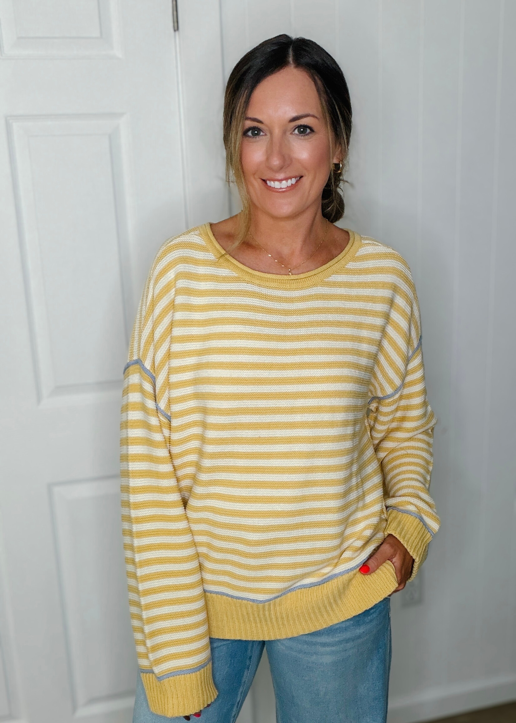 Chasing Autumn Striped Sweater