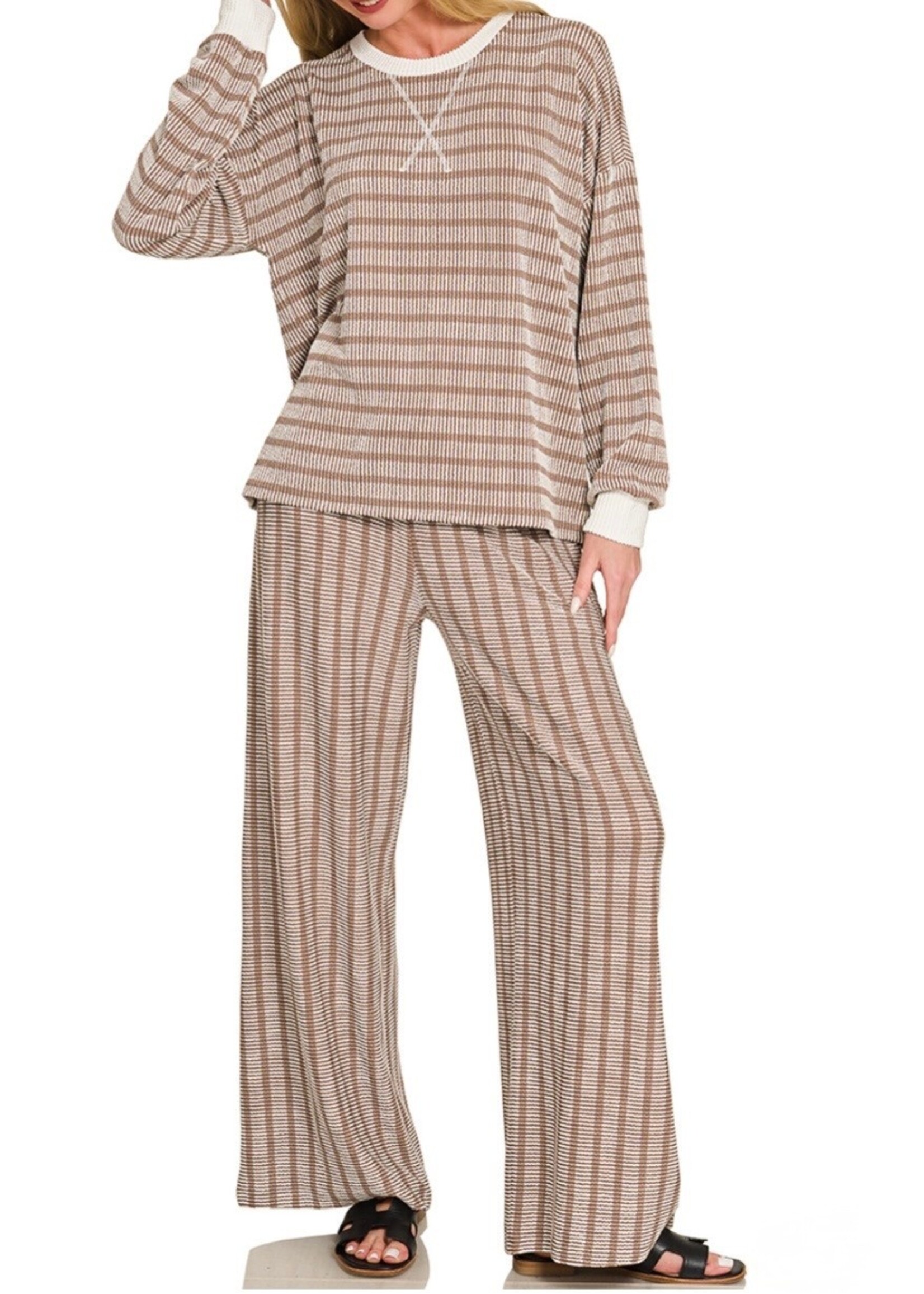 Rayna Ribbed  Striped Set