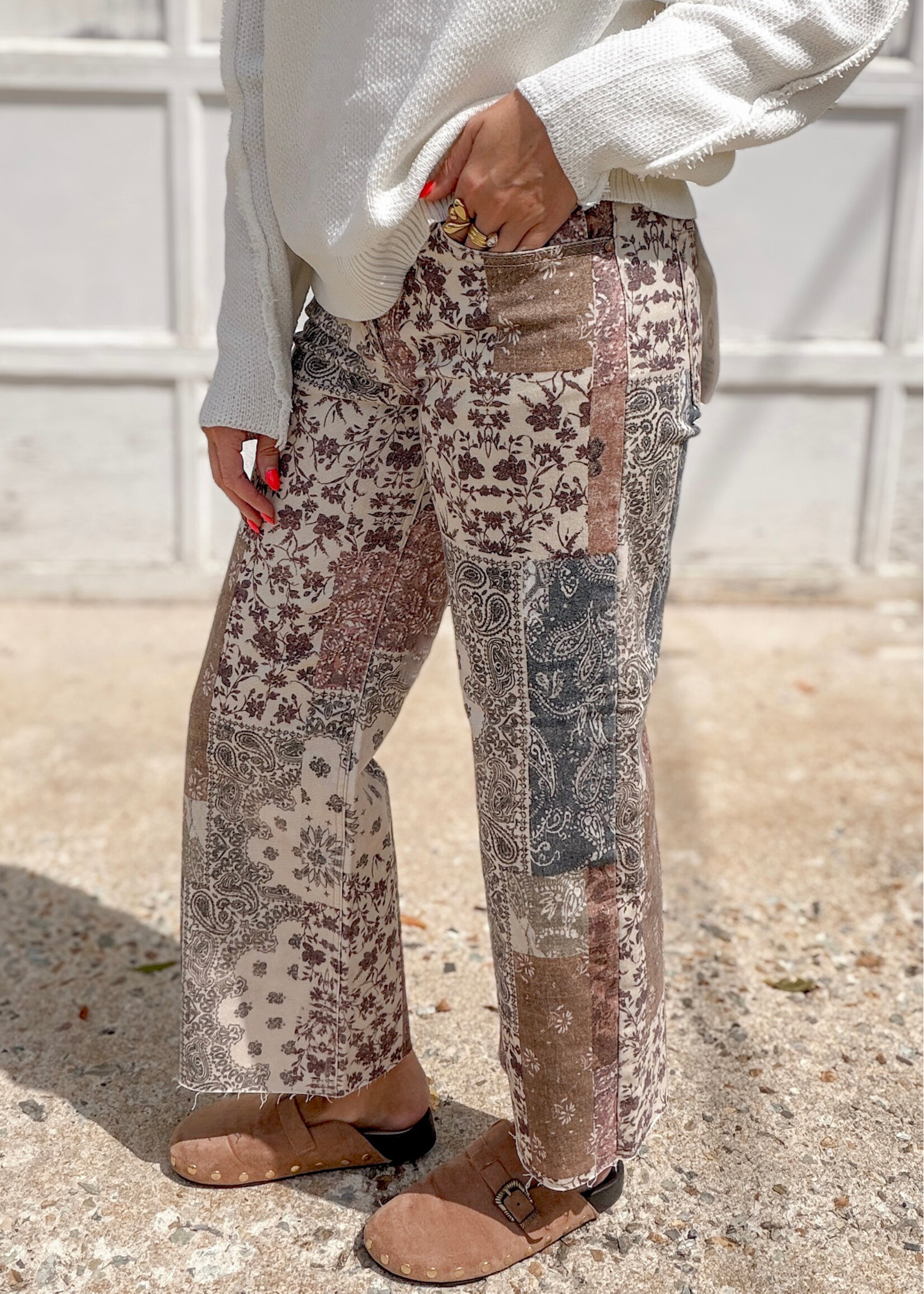 Risen Wanderlust Patchwork Jeans
