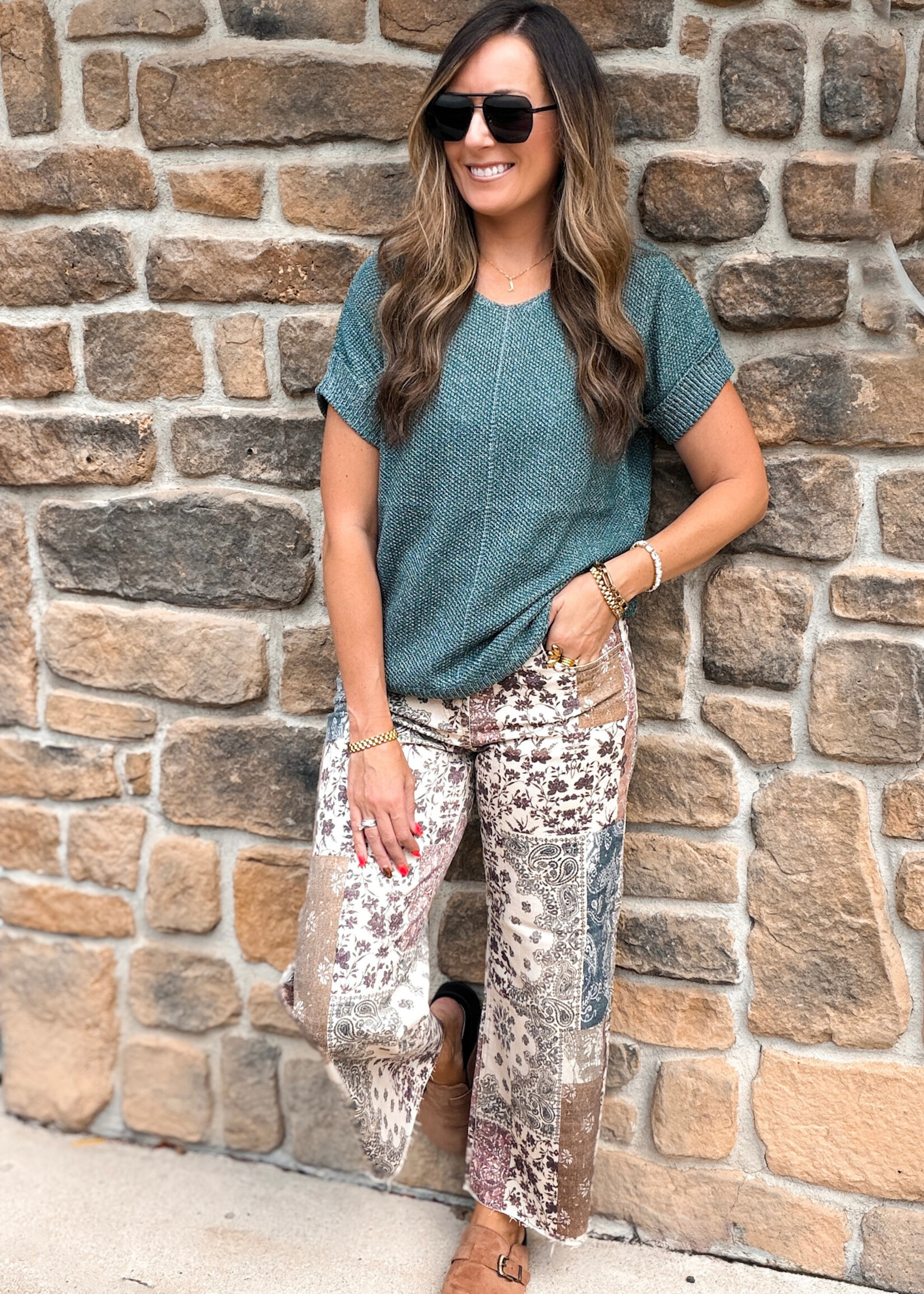 Risen Wanderlust Patchwork Jeans