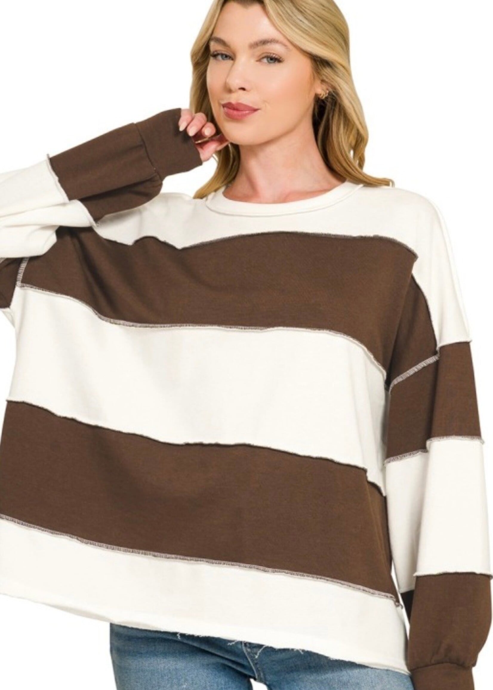 Cozy Contrast Striped Top