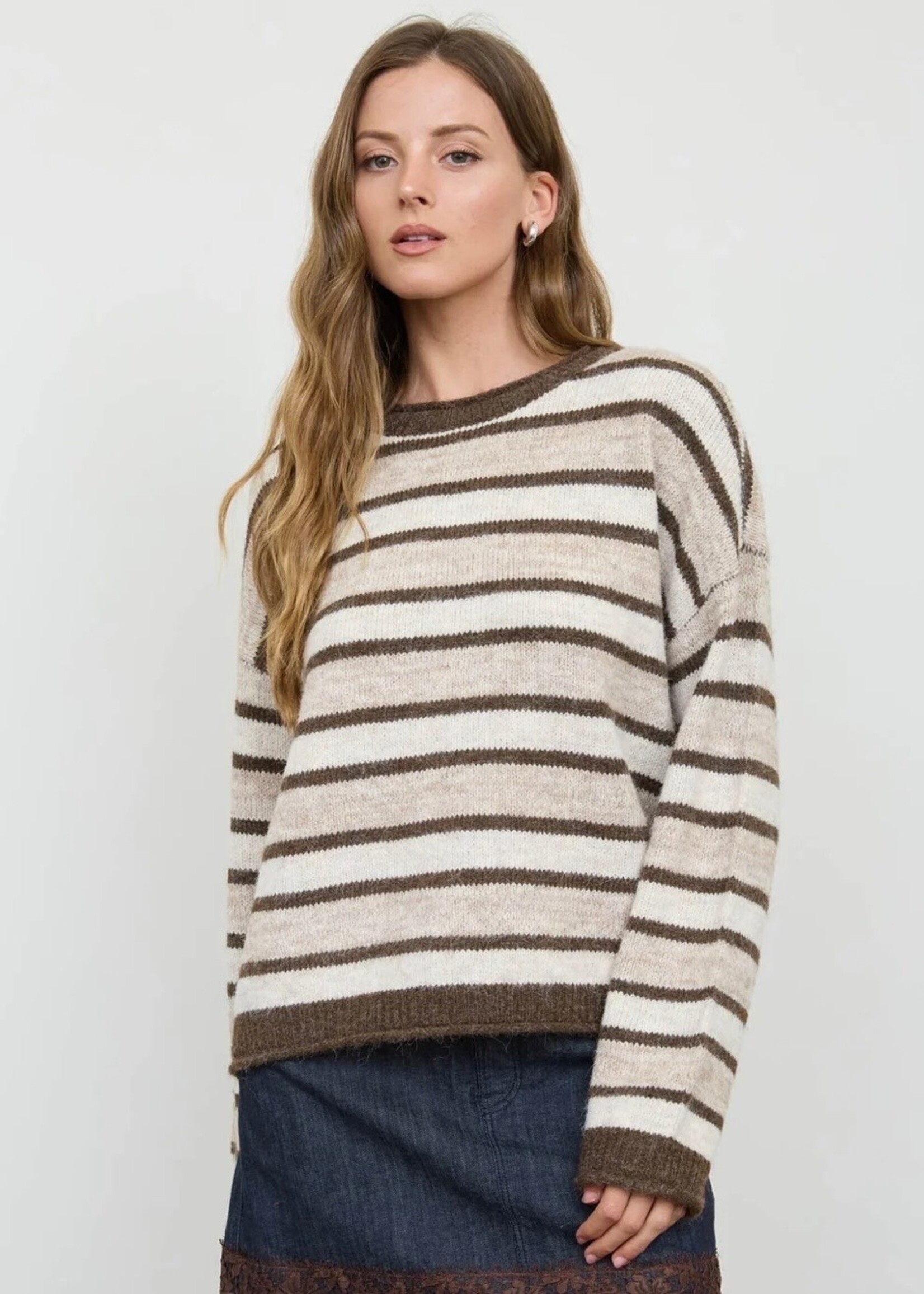 Mocha Latte Striped Sweater
