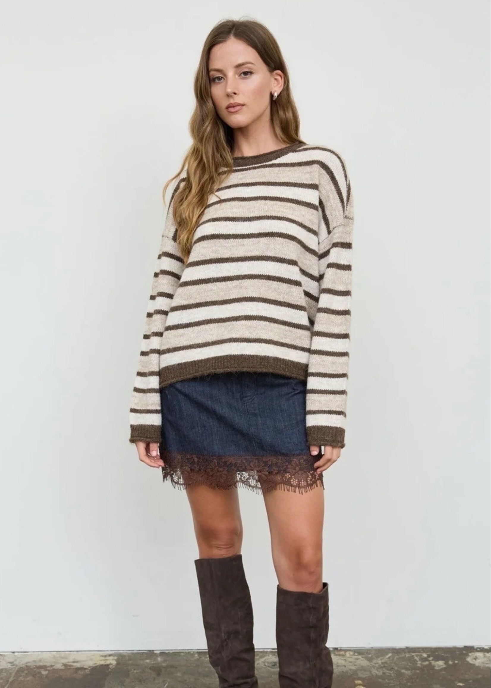 Mocha Latte Striped Sweater