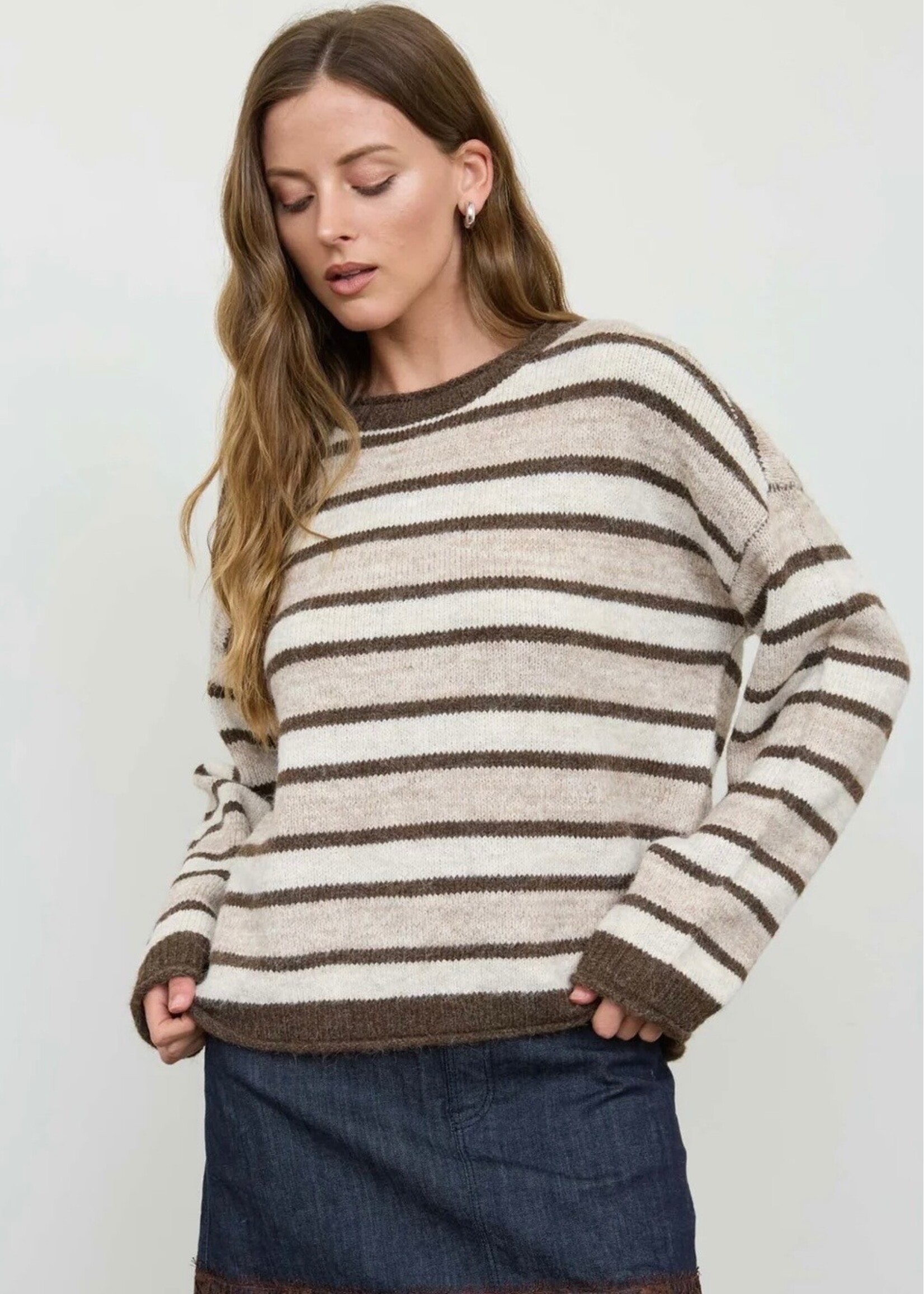 Mocha Latte Striped Sweater