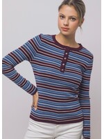 Hallie Striped Henley Top