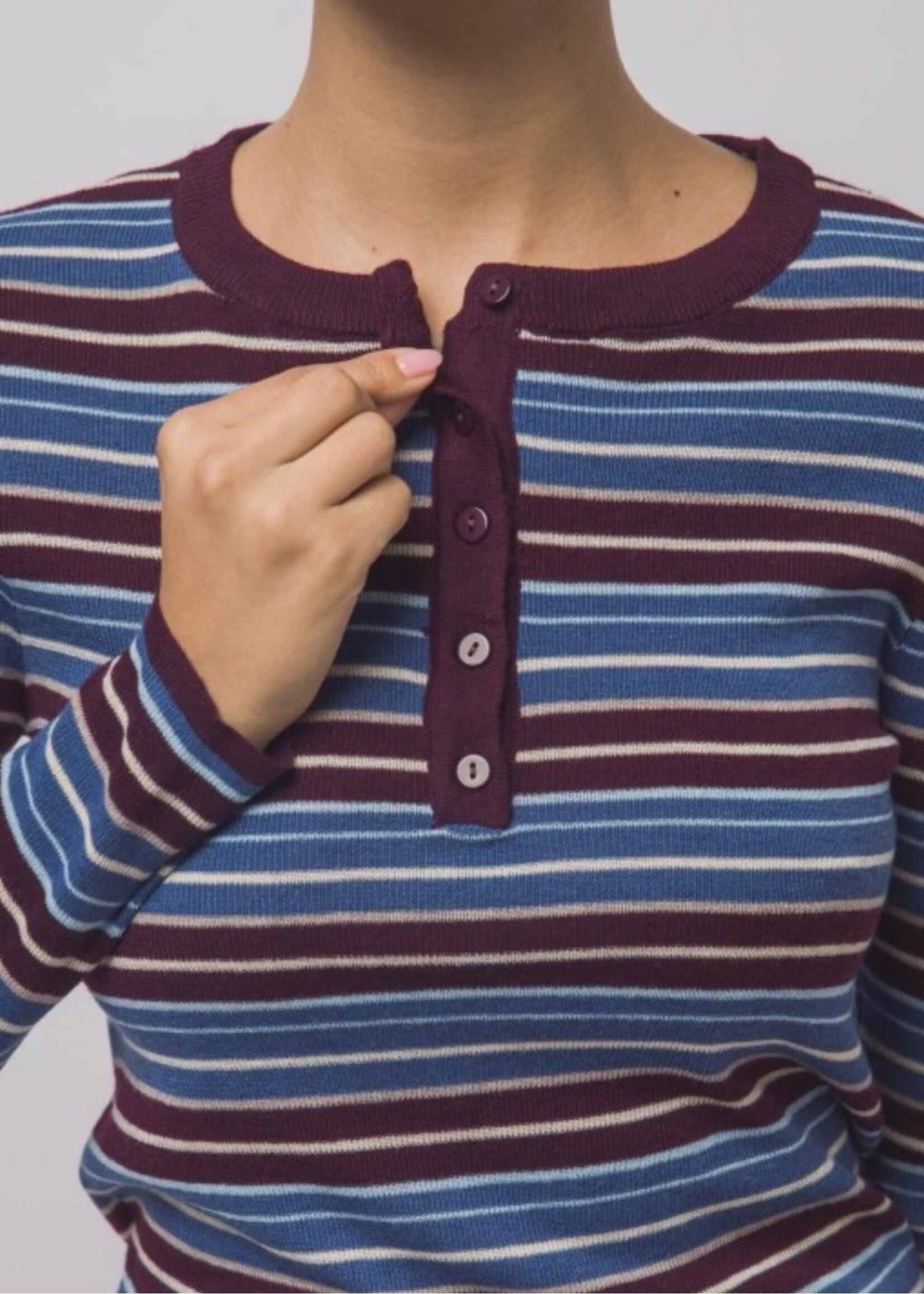 Hallie Striped Henley Top