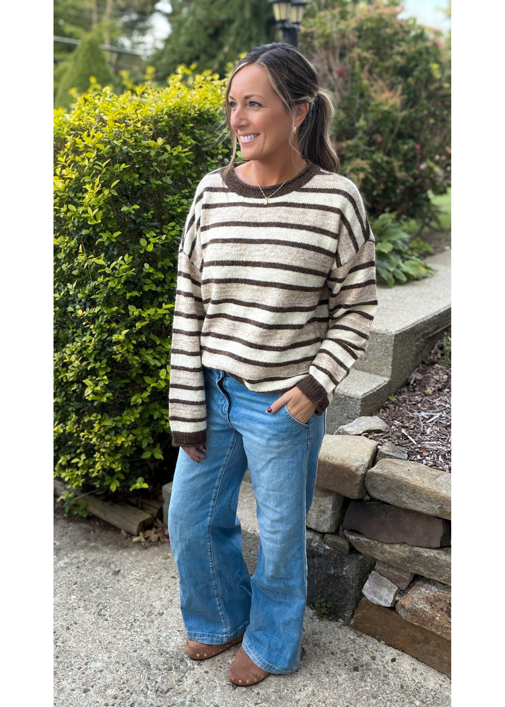 Mocha Latte Striped Sweater