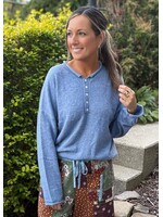 Drew Rolled Edge Henley Sweater