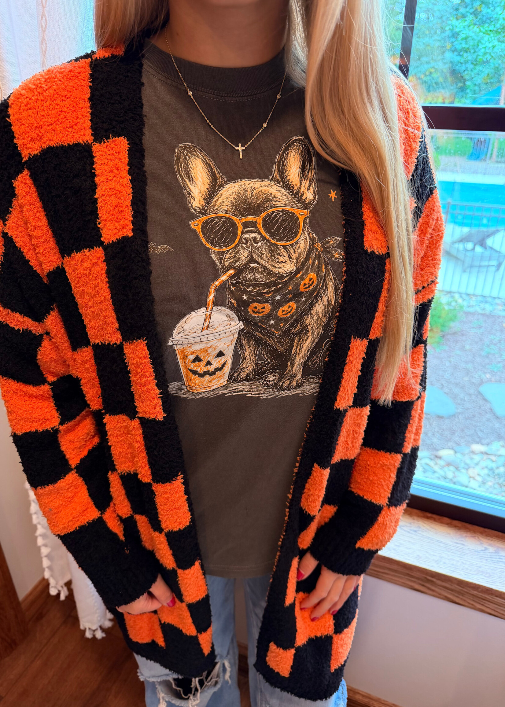 Frenchie Halloween Iced Coffee Tee