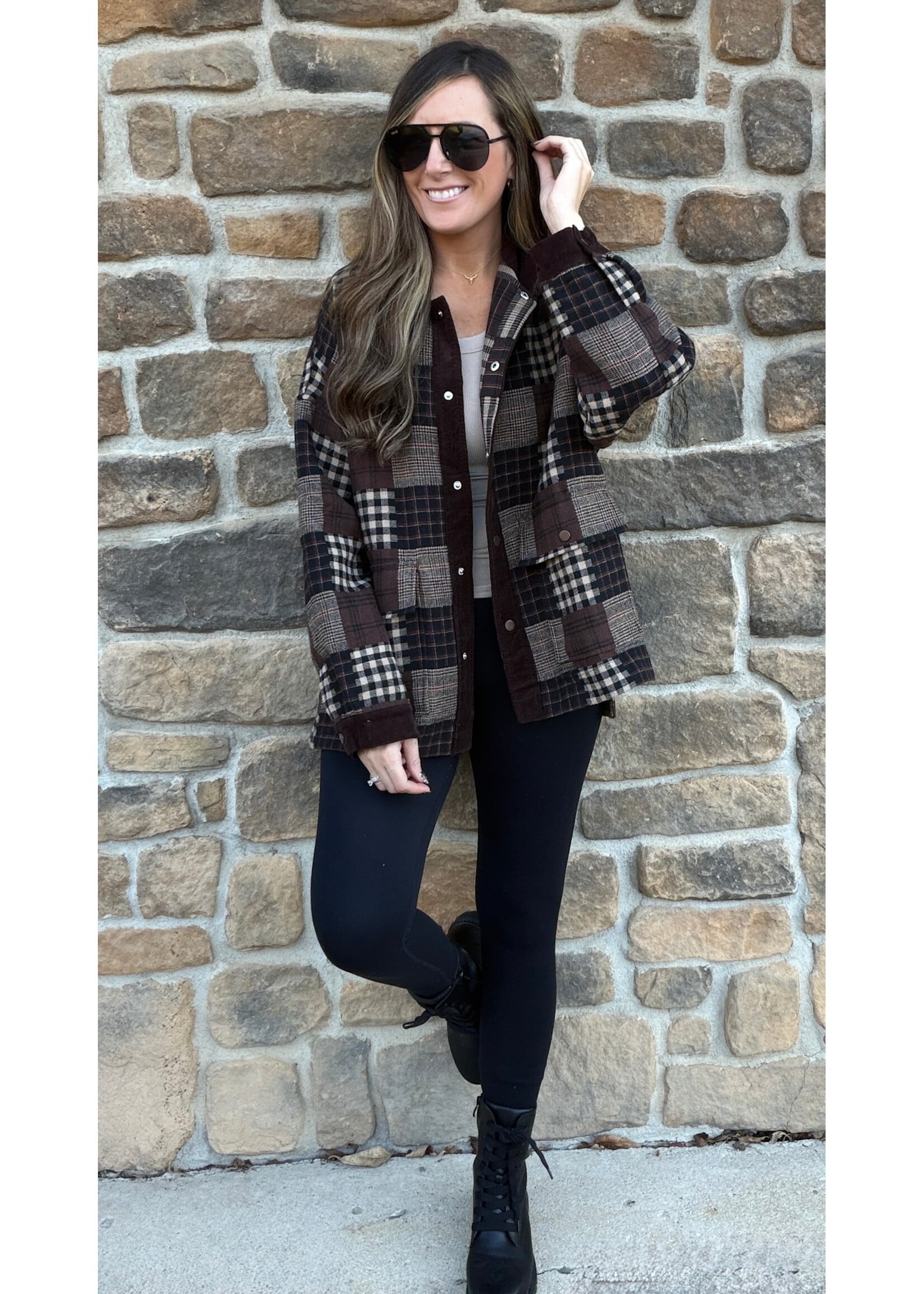 Cabin Escape Corduroy Patchwork Jacket