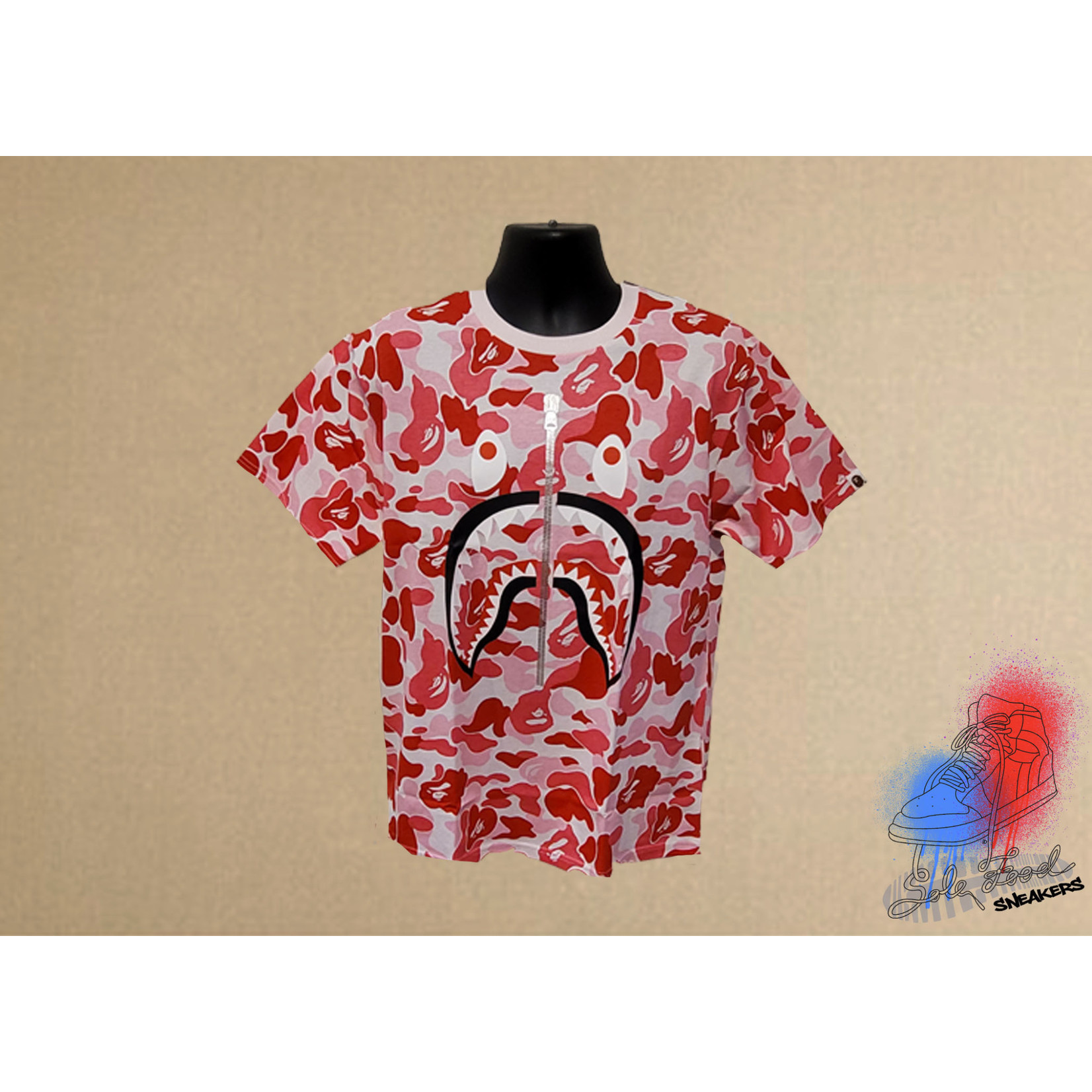 Bape Bape Big ABC Camo Shark Tee Pink