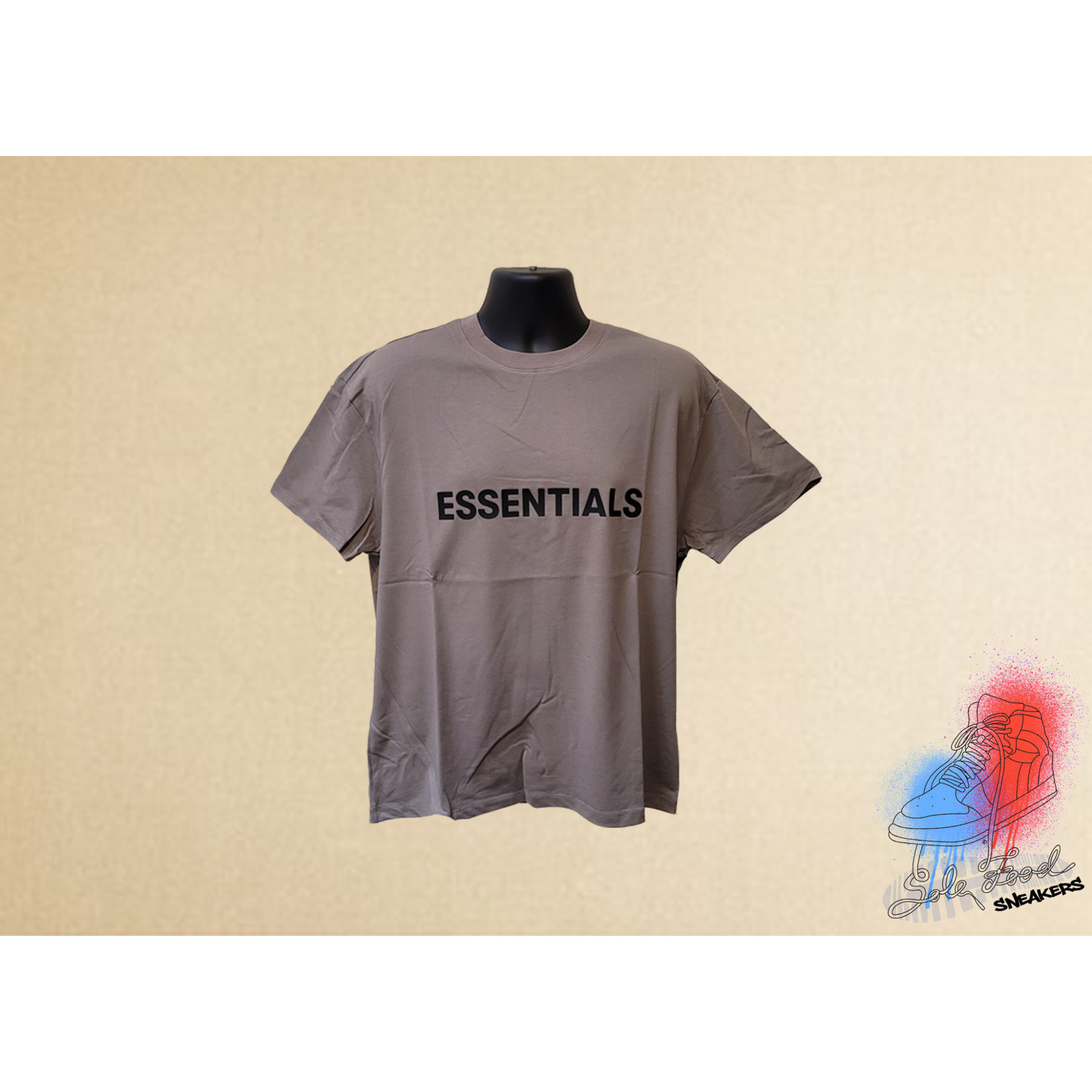 Essentials Essentials Black Front Logo Cement Shirt