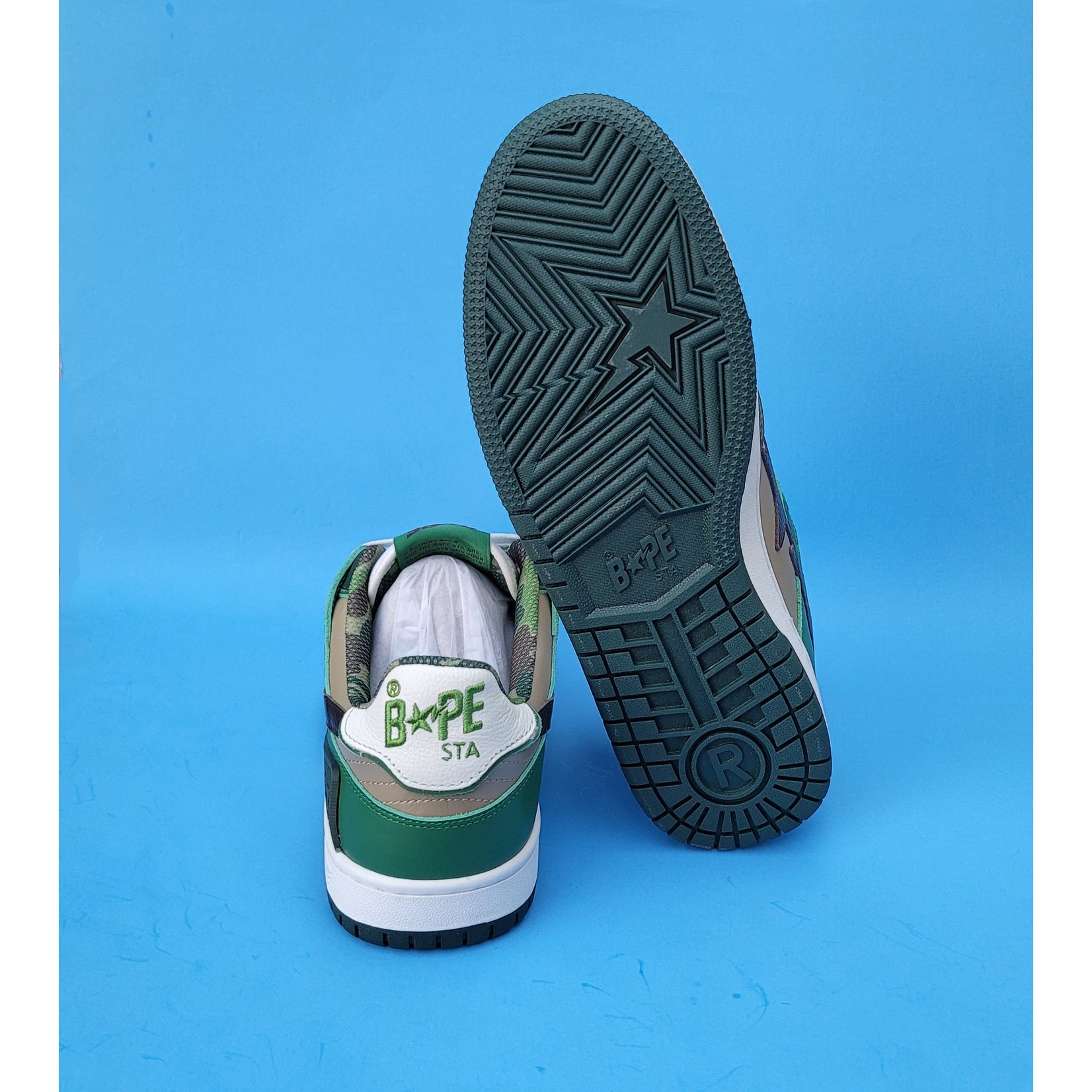 Bape Sk8 Sta Green Camo Sole Food Sneakers
