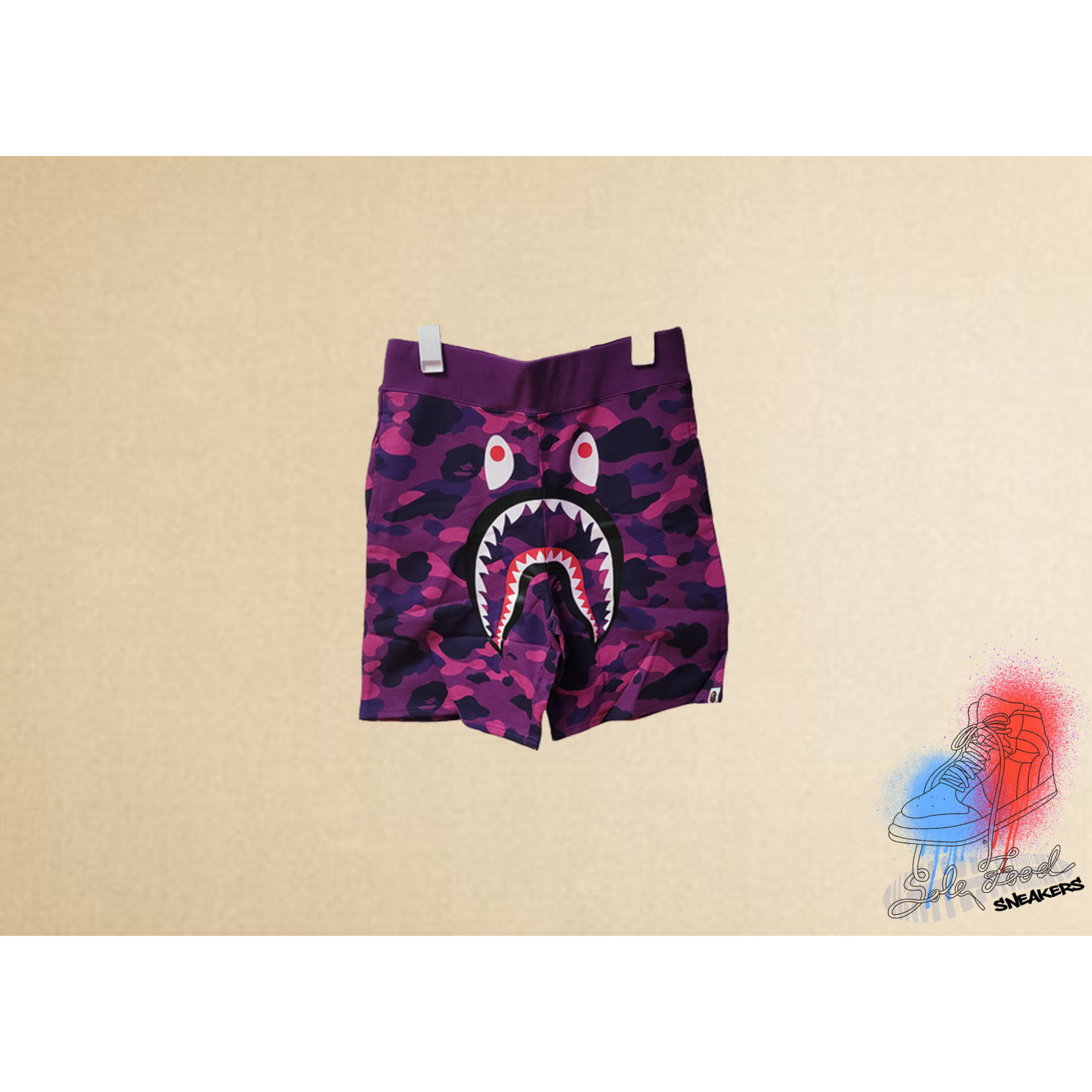 Bape Bape Purple Color Camo Shark Shorts
