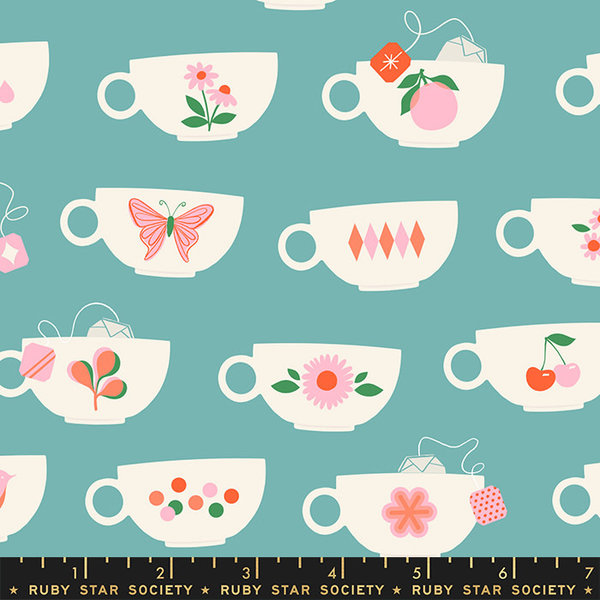 Melody Miller Ruby Star - Camellia / Tea Cups / Turquoise / RS0029-16