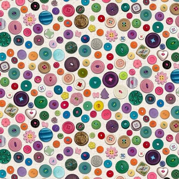 Sewing Theme Shelly Davies - I’ve Got a Notion - Buttons / White