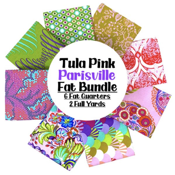 Tula Pink Tula Pink - Parisville Deja Vu  /  Collectors Edition Bundle  /  TWO 1 Yard Cuts & SIX Fat Quarters   (3.5 Yards Total)