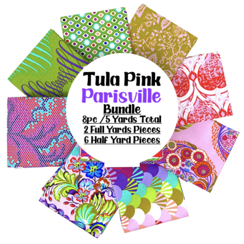 Tula Pink - Parisville Deja Vu  /  Collectors Edition Bundle  /  TWO 1 Yard Cuts & SIX Half Yards  (5 Yards Total)