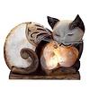 Zappobz - Capiz & Metal Night Light / Sleeping Cat