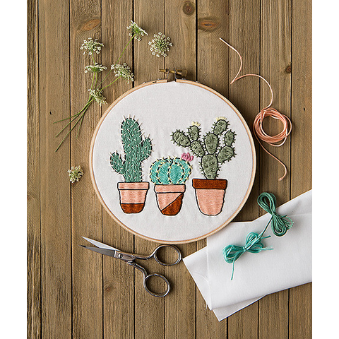 Embroidery Hoop Kit  Cactus Garden