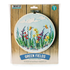 Embroidery Hoop Kit  Flowers Green Fields