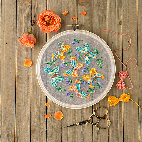 Embroidery Hoop Kit  Butterflies