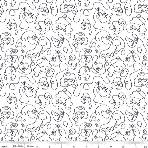 RB - Girl Power / Lined Faces / C10653-WHITE