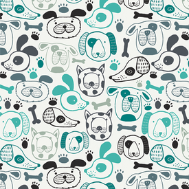 Art Gallery Fabrics Art Gallery -  Oh Woof - Woof This Way / Teal / OHW-68691