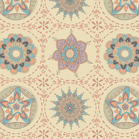 Art Gallery Fabrics Art Gallery - Soulful - Mandala Harmony / Silent / 3630