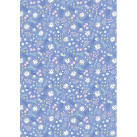  Lewis & Irene - A310.3 / Magical flowers / dusky blue /  Glow in the dark