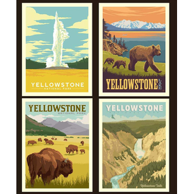  RB - YELLOWSTONE - National Park Pillow Panel