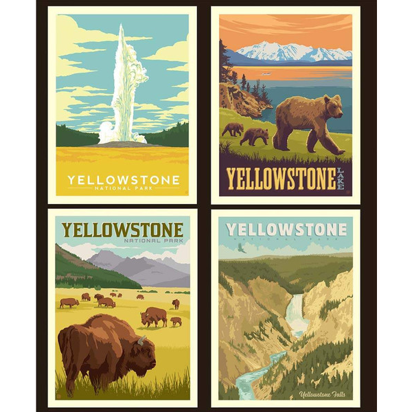  RB - YELLOWSTONE - National Park Pillow Panel