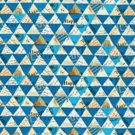  Carrie Bloomston - WISH - Metallic Triangles / Peacock / 51743M-3