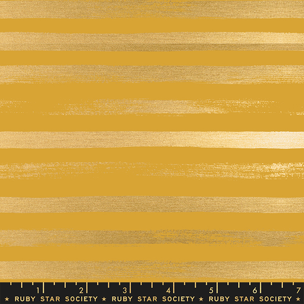  Ruby Star / Rashida Coleman Hale /  Zip Metallic Stripes / Goldenrod / RS1005 33M