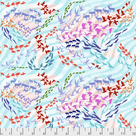 Free Spirit Fabrics Free Spirit - Lorraine Turner - Migration / Migratory Map / PWLT012.AQUA
