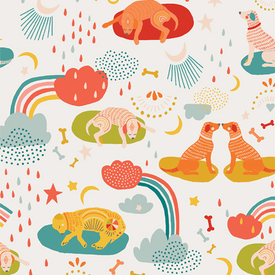 Art Gallery Fabrics Art Gallery -  Oh Woof - Daydream Dogdream / Cream / OHW-68687