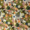 Japanese Fabric - Metallic / Tossed Flowers / Green / (A) JTF02